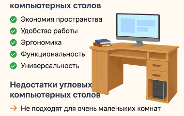 Углові комп'ютерні столи: переваги та недоліки
