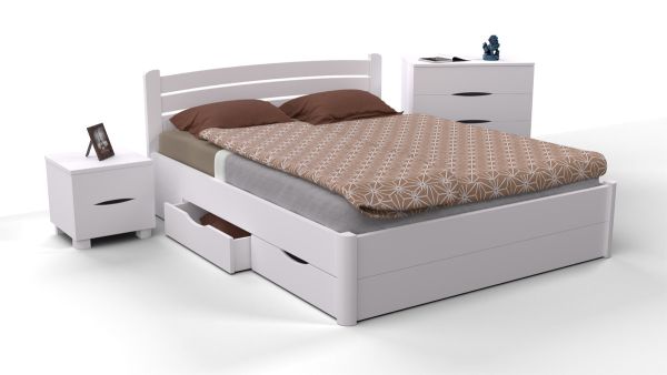 Ліжко Софія з ящиками 1600*2000, біла
