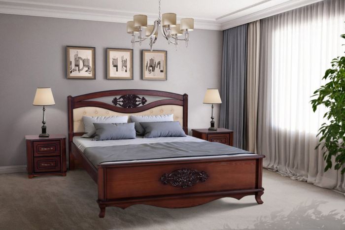 Ліжко Грація 1800*2000, темн горіх з патиною