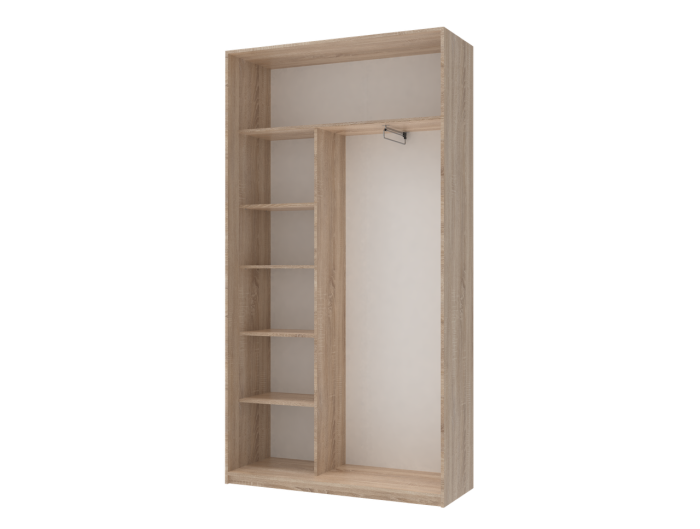 Шкаф купе Doros Сити Лайт Дуб Cонома 1 ДСП / 1 Зеркало 120х45х225 (42002033)