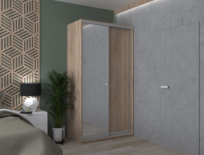 Шкаф купе Doros Сити Лайт Дуб Cонома 1 ДСП / 1 Зеркало 120х45х225 (42002033)