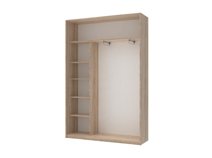 Шкаф купе Doros Сити Лайт Дуб Cонома 1 ДСП / 1 Зеркало 150х45х225 (42002037)