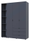 Комплект Doros Гелар з Этажеркою Графит 3 ДСП 154.4х49.5х203.4 (42005059)