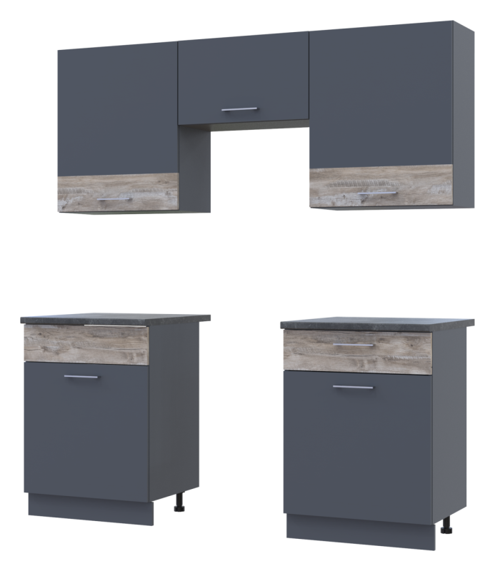 Кухня Лея Doros 1.8 м Графит/Клондайк ДСП 180х60х250 (81000014)