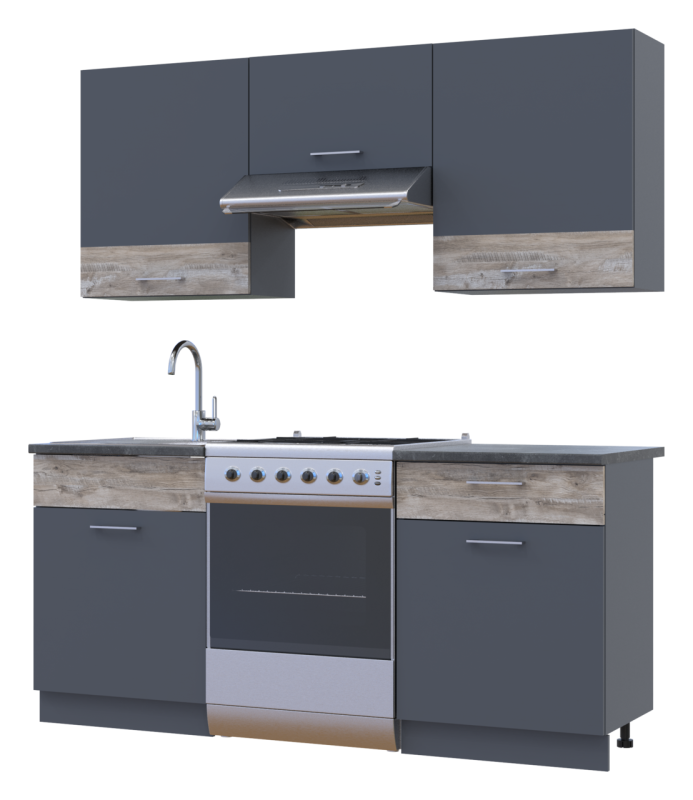 Кухня Лея Doros 1.8 м Графит/Клондайк ДСП 180х60х250 (81000014)