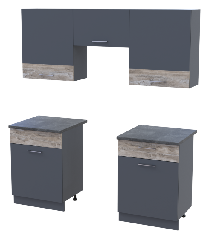 Кухня Лея Doros 1.8 м Графит/Клондайк ДСП 180х60х250 (81000014)