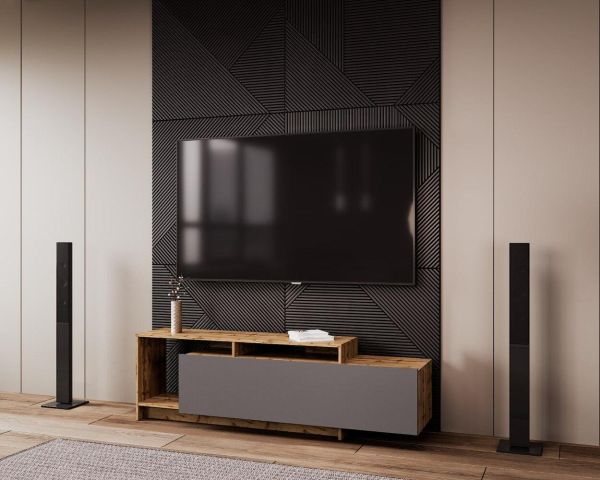Стенка в гостинную Doros U2 Тахо Графит ДСП 160х38х48 (41510106)