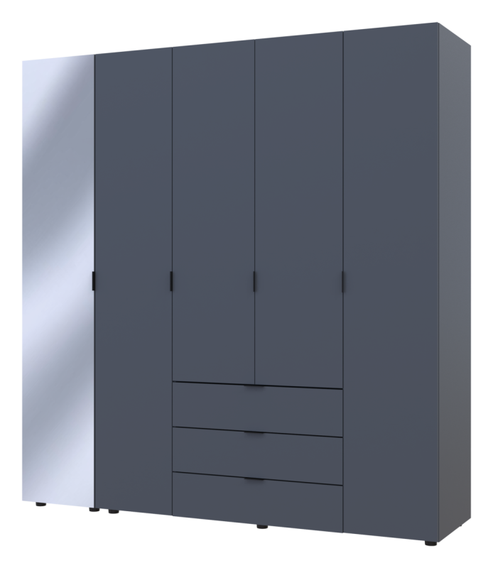 Шкаф для одежды Doros Гелар Графит 4ДСП/Зеркало 194х49.5х203.4 (42002161)