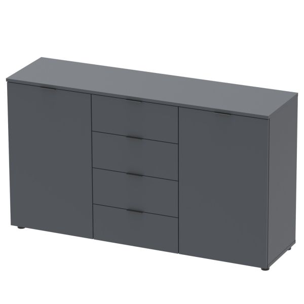 Комод Doros Рон 5 Графит 2 фасада 4 шухляды 140х38х81 (44900235)