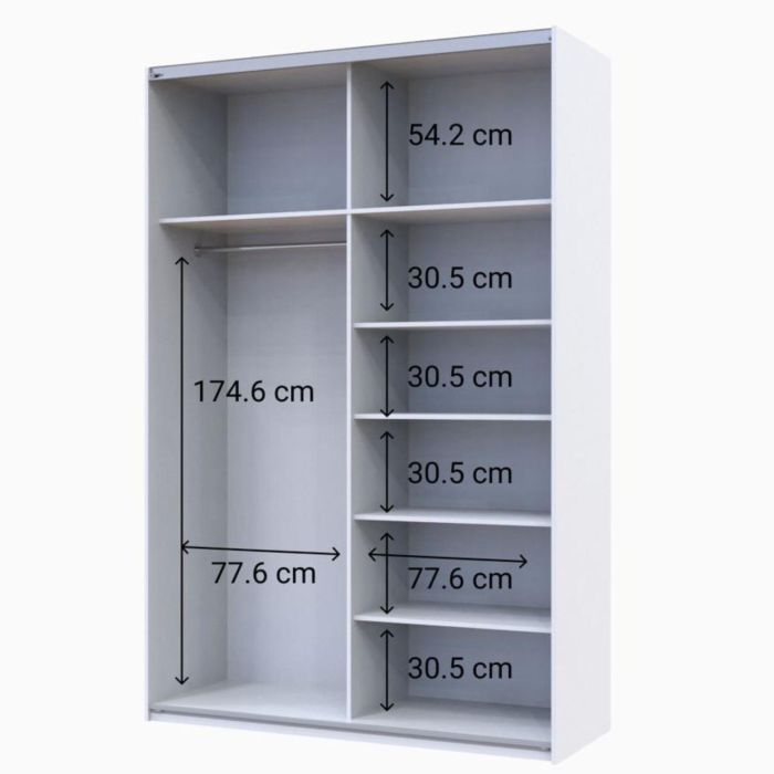 Шкаф купе Doros G-Caiser Белый Графит 2 ДСП / 3 части 160х60х240 (42005087)