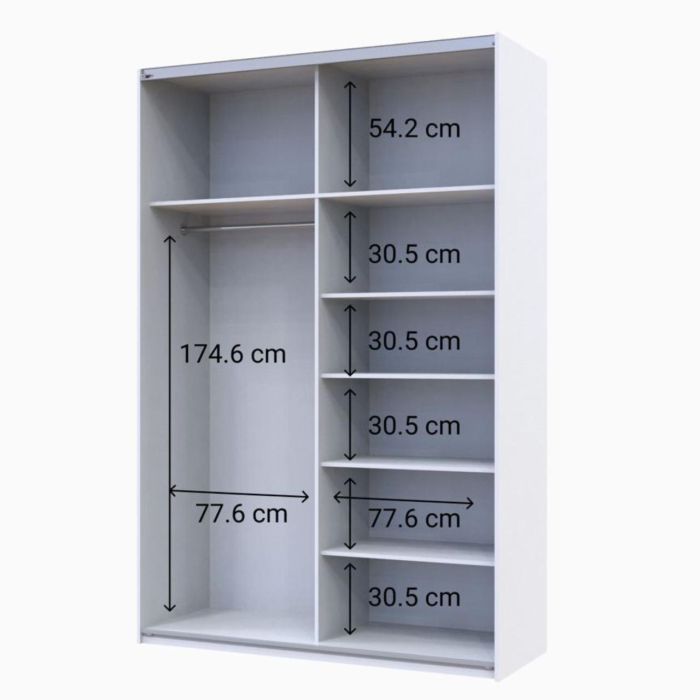Шкаф купе Doros G-Caiser Белый Дуб Евок 2 ДСП 160х60х240 (42005073)