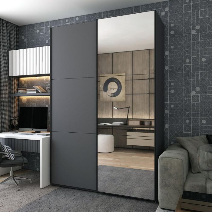 Шкаф купе Doros G-Caiser Графит Графит 1 ДСП / 1 Зеркало 160х60х240 (42005084)