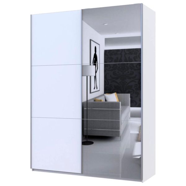 Шафа купе Doros G-Caiser Белый 1 ДСП / 1 Зеркало 180х60х240 (42005028)