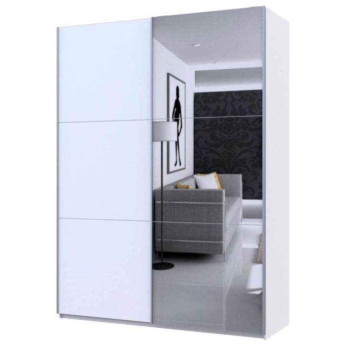 Шафа купе Doros G-Caiser Белый 1 ДСП / 1 Зеркало 180х60х240 (42005028)