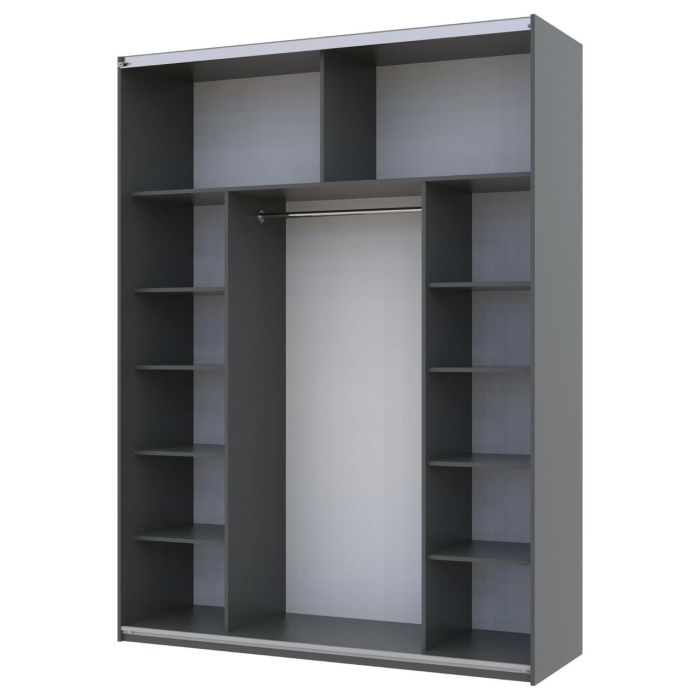 Шкаф купе Doros G-Caiser Графит Графит 2 ДСП / 3 части 180х60х240 (42005089)