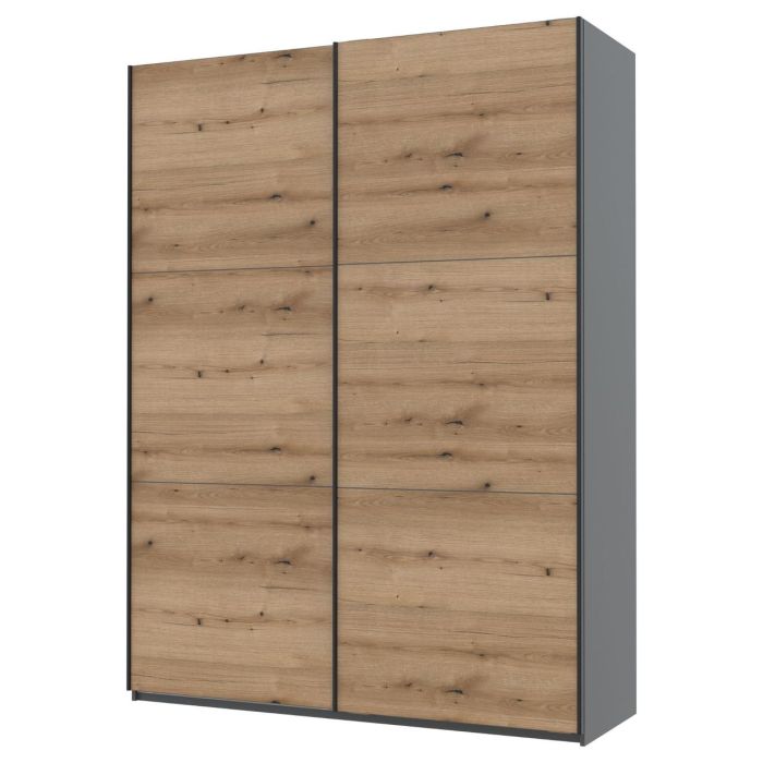 Шкаф купе Doros G-Caiser Графит / Дуб Эвок 2 ДСП / 3 части 180х60х240 (42005014)