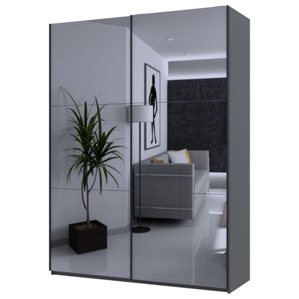 Шкаф купе Doros G-Caiser Графит 2 Зеркала 180х60х240 (42005012)