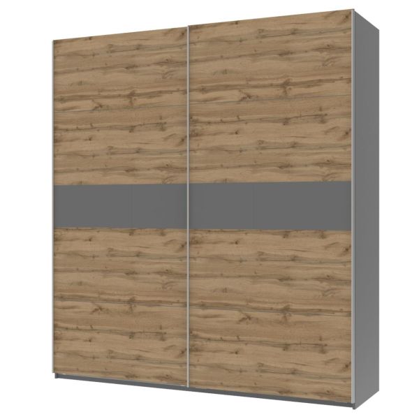 Шкаф купе Doros G-Caiser Графит / Тахо вставка Графит 2 ДСП / 5 частей 220х60х240 (42003002)