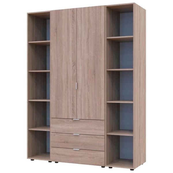 Комплект Doros Гелар з 2 Этажерками Дуб Сонома 2 ДСП 153.9х49.5х203.4 (42005045)