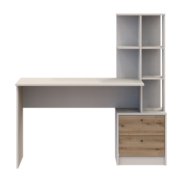 Офисный стол Doros Т7 Кашемир/Дуб Эвок 136х55х138 (41516059)
