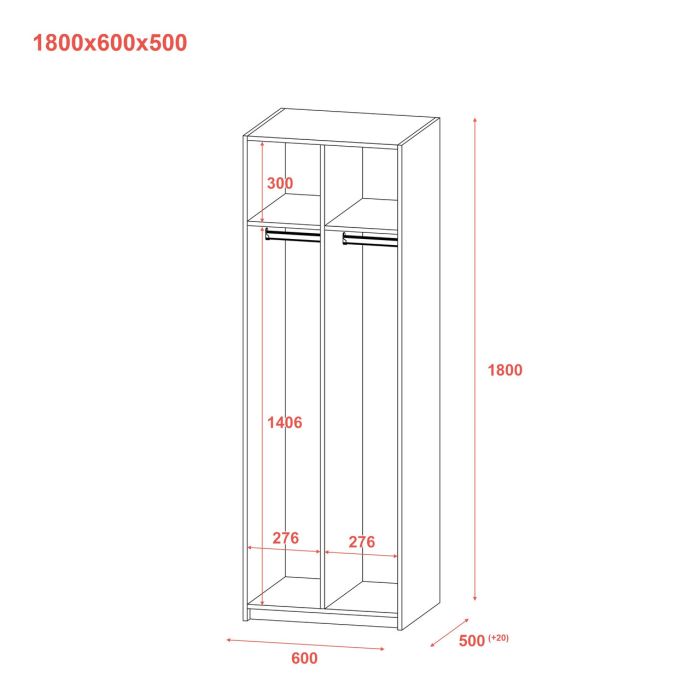 Раздевалка Doros 2-х секционная Графит 2 ДСП 60х52х180 (40512886)