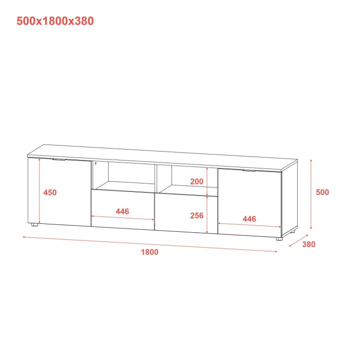 Комод Doros Рон 4 2 фасада 2 шухляды Кашемир 180х38х50 (41516046)