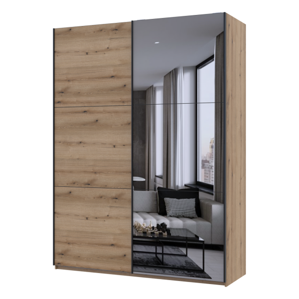 Шкаф купе Doros G-Caiser Дуб Евок 1 ДСП / 1 зеркало 180х60х240 (80737749)