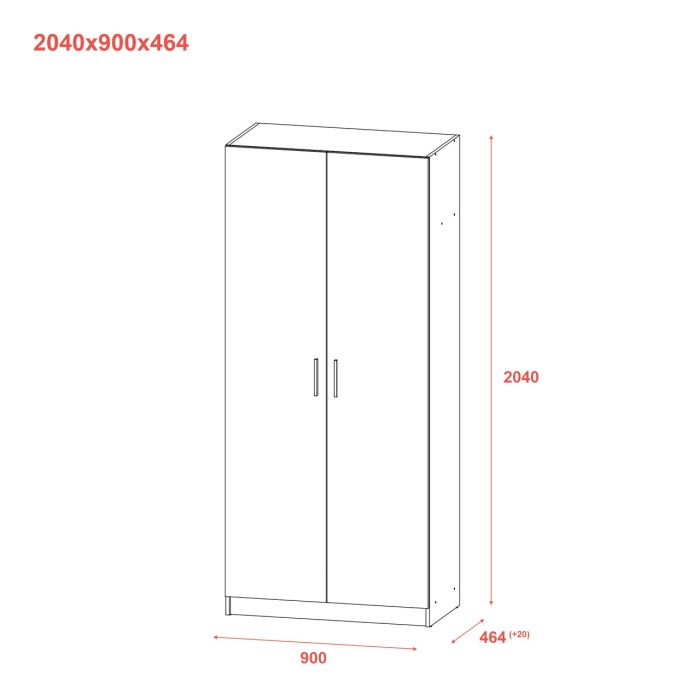Шкаф для одежды Doros Promo с полками Серый 2 ДСП 90х48х204 (80737770)