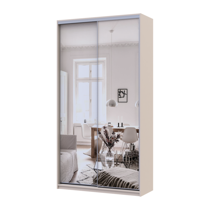 Шкаф купе Doros Сити Лайт Кашемир 2 Зеркала 120х45х225 (80736344)