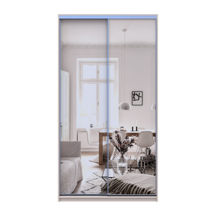 Шкаф купе Doros Сити Лайт Кашемир 2 Зеркала 120х45х225 (80736344)