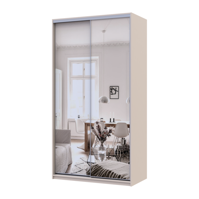 Шкаф купе Doros Сити Лайт Кашемир 2 Зеркала 120х60х225 (80736341)