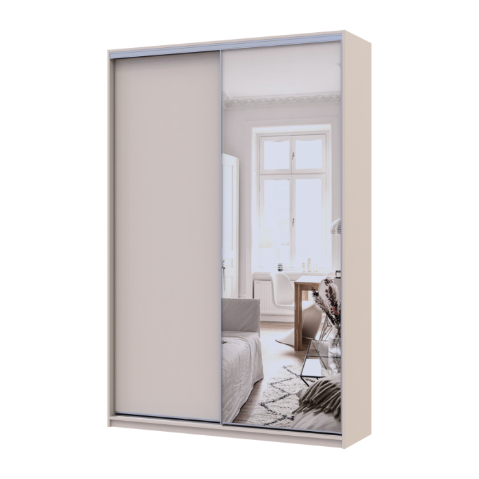 Шкаф купе Doros Сити Лайт Кашемир 1 ДСП / 1 зеркало 150х45х225 (80736356)