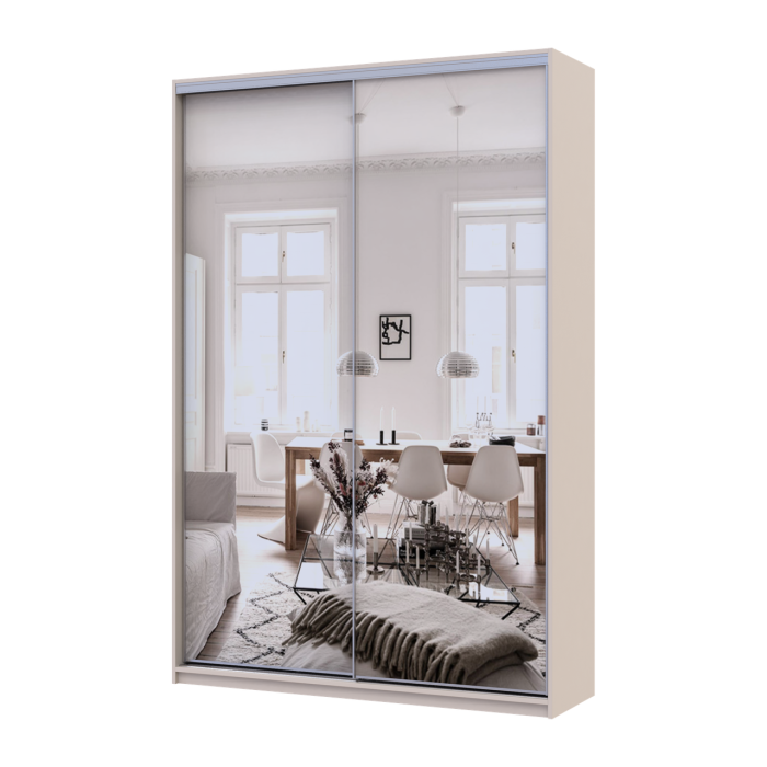 Шкаф купе Doros Сити Лайт Кашемир 2 Зеркала 150х45х225 (80736362)