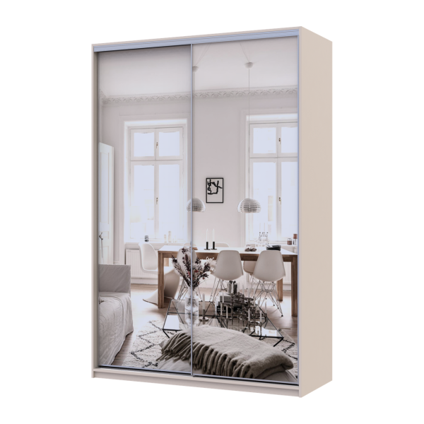 Шкаф купе Doros Сити Лайт Кашемир 2 Зеркала 150х60х225 (80736359)