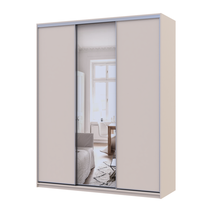 Шкаф купе Doros Сити Лайт Кашемир 2 ДСП/1 зеркало 180х60х225 (80736371)