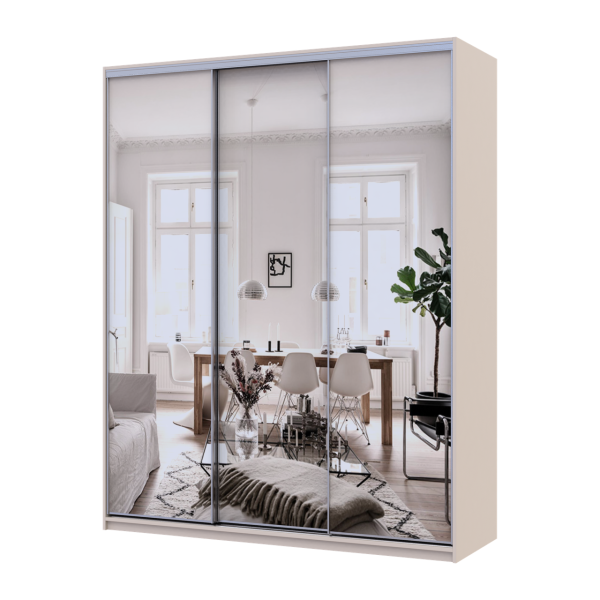 Шкаф купе Doros Сити Лайт Кашемир 3 Зеркала 180х60х225 (80736374)
