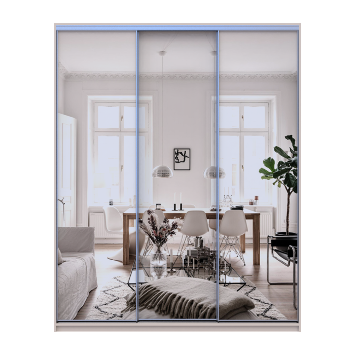 Шкаф купе Doros Сити Лайт Кашемир 3 Зеркала 180х60х225 (80736374)