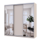 Шкаф купе Doros Сити Лайт Кашемир 1 ДСП / 2 зеркала 225х60х225 (80736380)