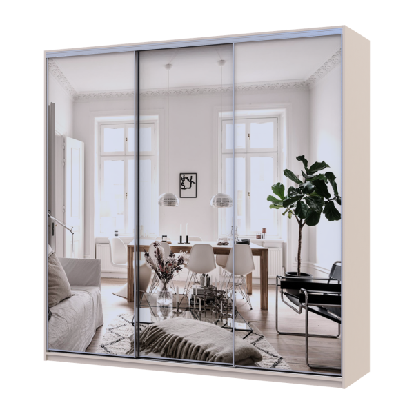 Шкаф купе Doros Сити Лайт Кашемир 3 Зеркала 225х60х225 (80736386)