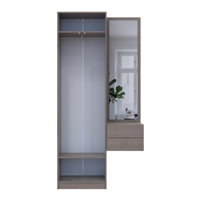 Прихожая Doros Сола 1+2 Канноло/Кашемир ДСП/зеркало 105х40х215 (42005232)