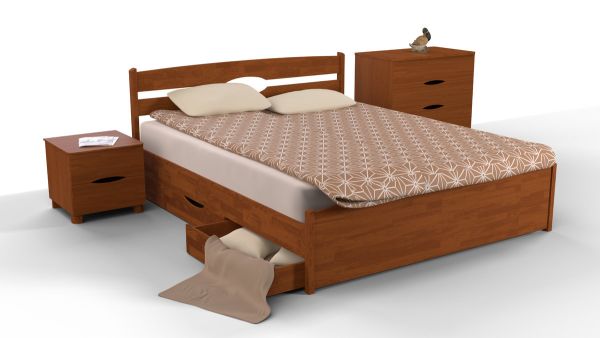 Ліжко Лікерія-Люкс з ящик. 1200*2000 св.горіх