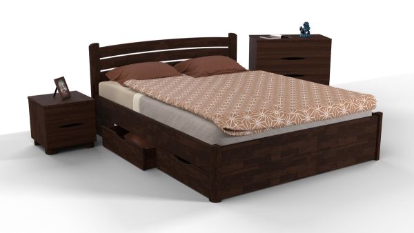Ліжко Софія з ящиками 1400*2000, темний горіх