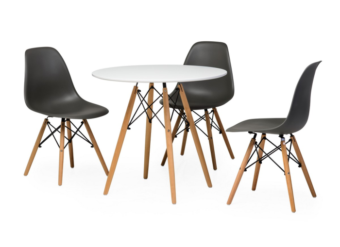 Стіл обідній ЕТНА MDF (D=100cm), білий