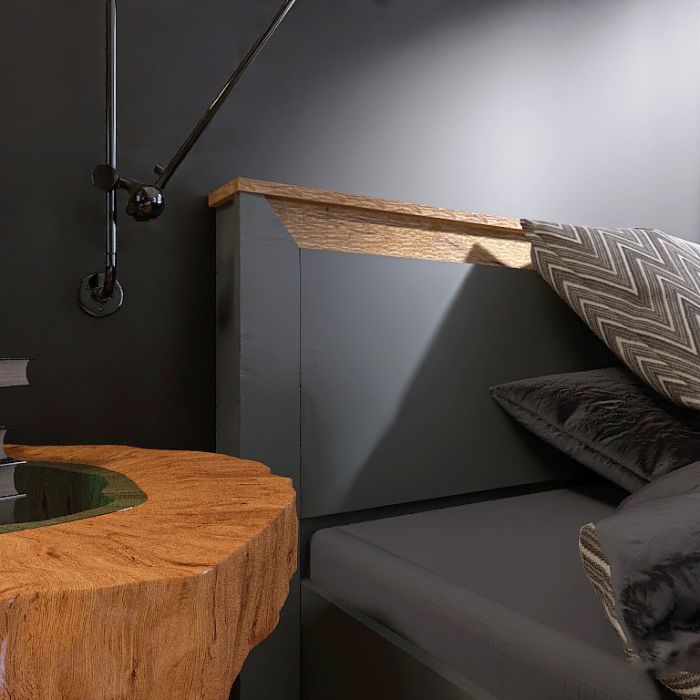 Кровать двуспальная Эверест Нордик-1400 (подъемный механизм) 140х200 см Графит + Дуб крафт золотой (DTM-5554)