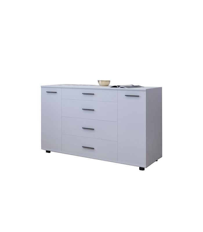 Комод для гостиной Эверест Бриз К-6 130х38х72.5 нимфея альба (телескопы) (DTM-2478)