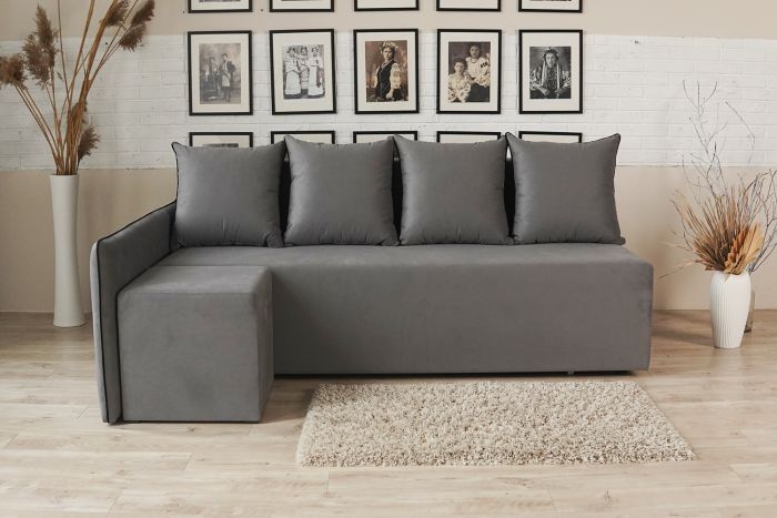 Угловой диван ортопедический iSmart MORRO Maxi еврокнижка 205x149 см (матрас Silver) бежевый Laura 5 (ISM-051360)