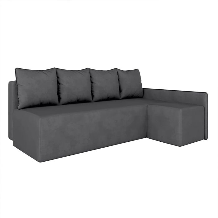 Угловой диван ортопедический iSmart MORRO Maxi еврокнижка 205x149 см (матрас Silver) графит Laura 15 (ISM-051361)