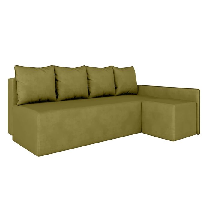 Угловой диван ортопедический iSmart MORRO Maxi еврокнижка 205x149 см (матрас Silver) оливковый Laura 27 (ISM-051362)
