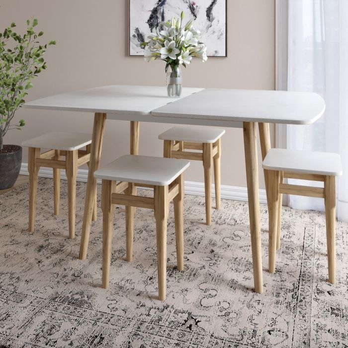 Деревянный раскладной обеденный стол LION Маями-3 Бетон Style 90х60/90х120 (LION-041263)