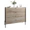 Комод с 4 ящиками LION Wood с черными ножками 100х90х45 см Дуб Сонома Трюфель (LION-042981)